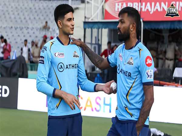 Shubman Gill with his Gujarat Titans captain Hardik Pandya