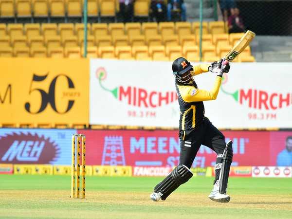 Shivamogga Lions' HS Sharath in action Gulbarga Mystics during KSCA T20 (Image: KSCA)