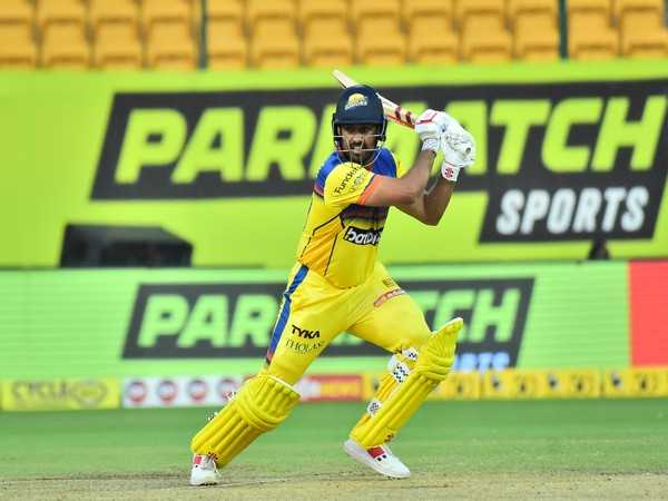 Mysuru Warriors' captain Karun Nair in action against Gulbarga Mystics in KSCA T20 (Image: KSCA)