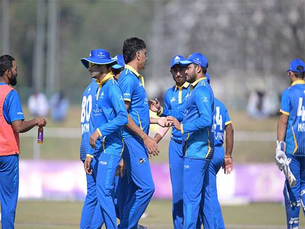 Chhattisgarh Warriors celebrate after win over Rajasthan Legends in Indian Veteran Premier League (Image: IVPL/BVCI)